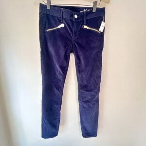 Gap 1969 Always Skinny Zipper Pockets & Ankle Women's 27r Velvet Navy Pants NWOT